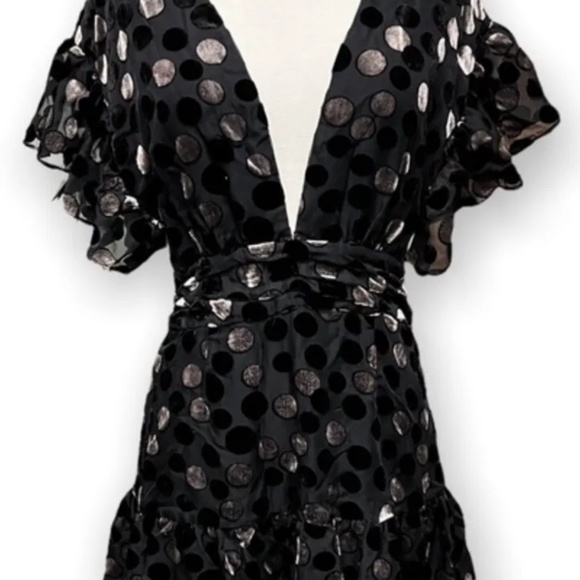 Mini Velvet M Dot V-neck Converts To Low Cut Deep Plunge Party Dress Holiday - Picture 12 of 13